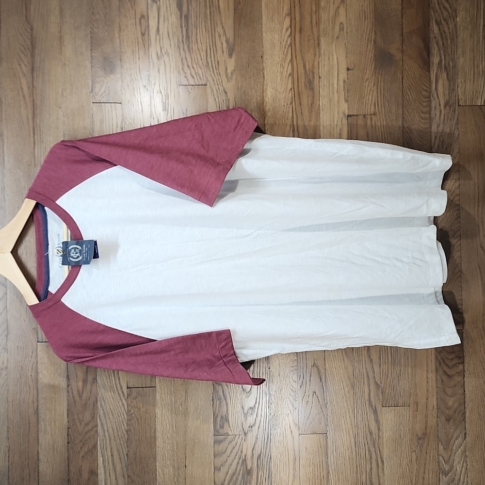 Mens club house white with red sleeves t-shirt